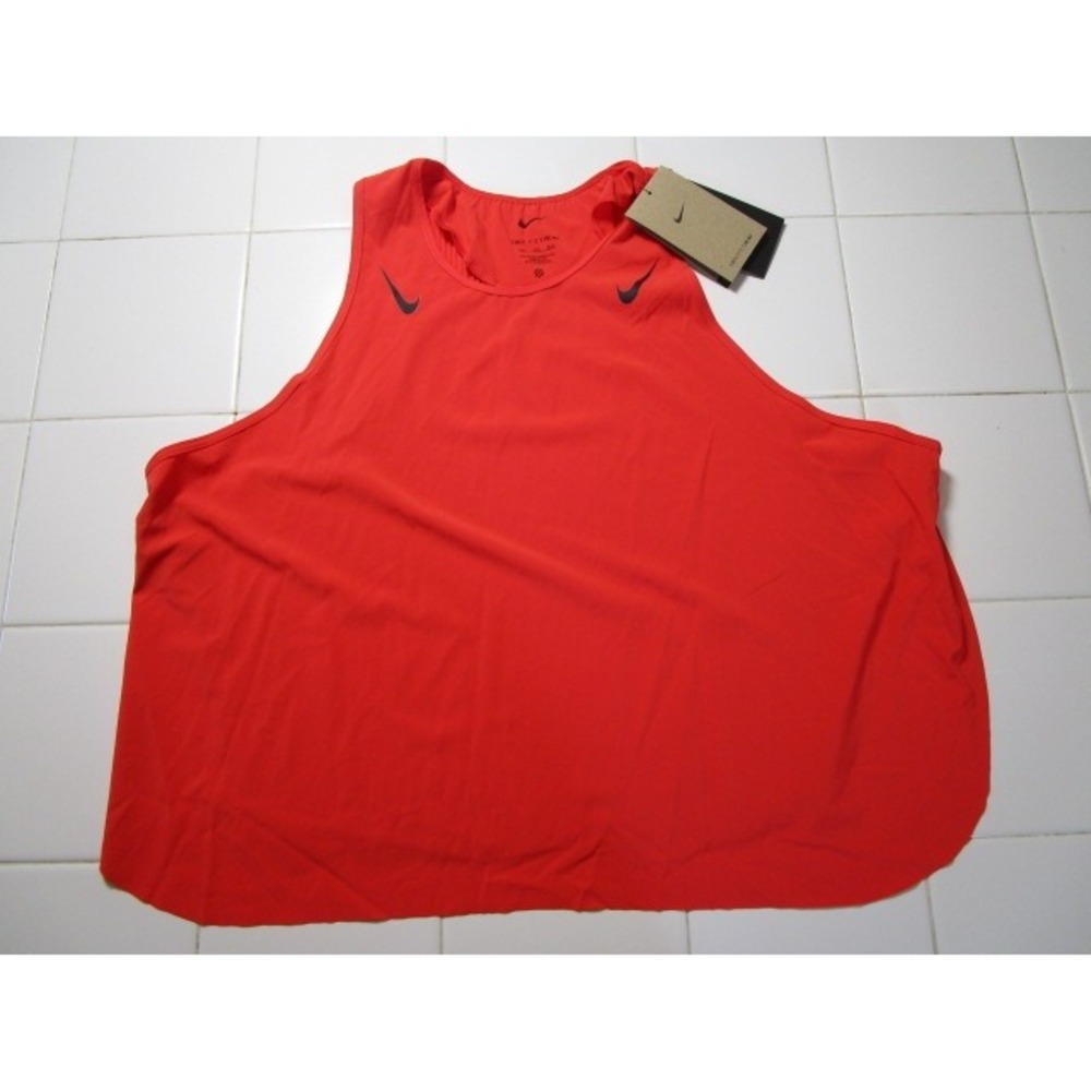 Nike Aeroswift ADV Cropped Running Tank Top Crimson Women's XXL FN2713-696